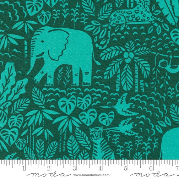 Jungle Paradise Monstera Dark Green - Stacy Iest Hsu - PER QUARTER METRE Jungle Paradise Monstera Dark Green - Stacy Iest Hsu - PER QUARTER METRE