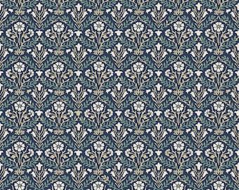 Buttermere - Bellflowers - Navy - Morris & Co - Free Spirit Fabrics - Multiples Cut Continuously - 100% Cotton