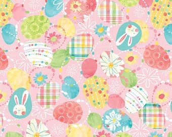 I'm All Ears - Tossed Easter Eggs - Blank Quilting - Cut From Bolt - Multiple Quantities Cut Continuously - 100% Cotton