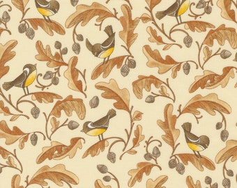 Forest Frolic - Chickadees & Acorns - Robin Pickens - Moda - 4 Color Options - 100% Cotton - Multiples Cut Continuously