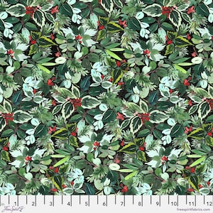 Wonderland - English Holly - FLANNEL - Tim Holtz - Free Spirit Fabrics - Cut From Bolt - Multiples Cut Continuously - 100% Cotton