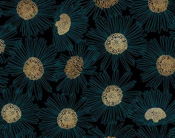 Reverie Metallic Daisy Sketch  - Melody Miller - Ruby Star Society - Moda - Cut From Bolt - Multiples Cut Continuously - 100% Cotton