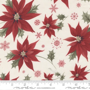 Poinsettia Plaza - Big Poinsettias - 3 Sisters - Moda - 4 Color Options - 100% Cotton