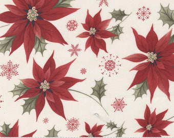 Poinsettia Plaza - Big Poinsettias - 3 Sisters - Moda - 4 Color Options - 100% Cotton