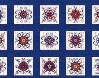 Liberty Hill - Liberty Star Blocks - Color Principle - Henry Glass - 100% Cotton - Sold by the 24"X44" Panel