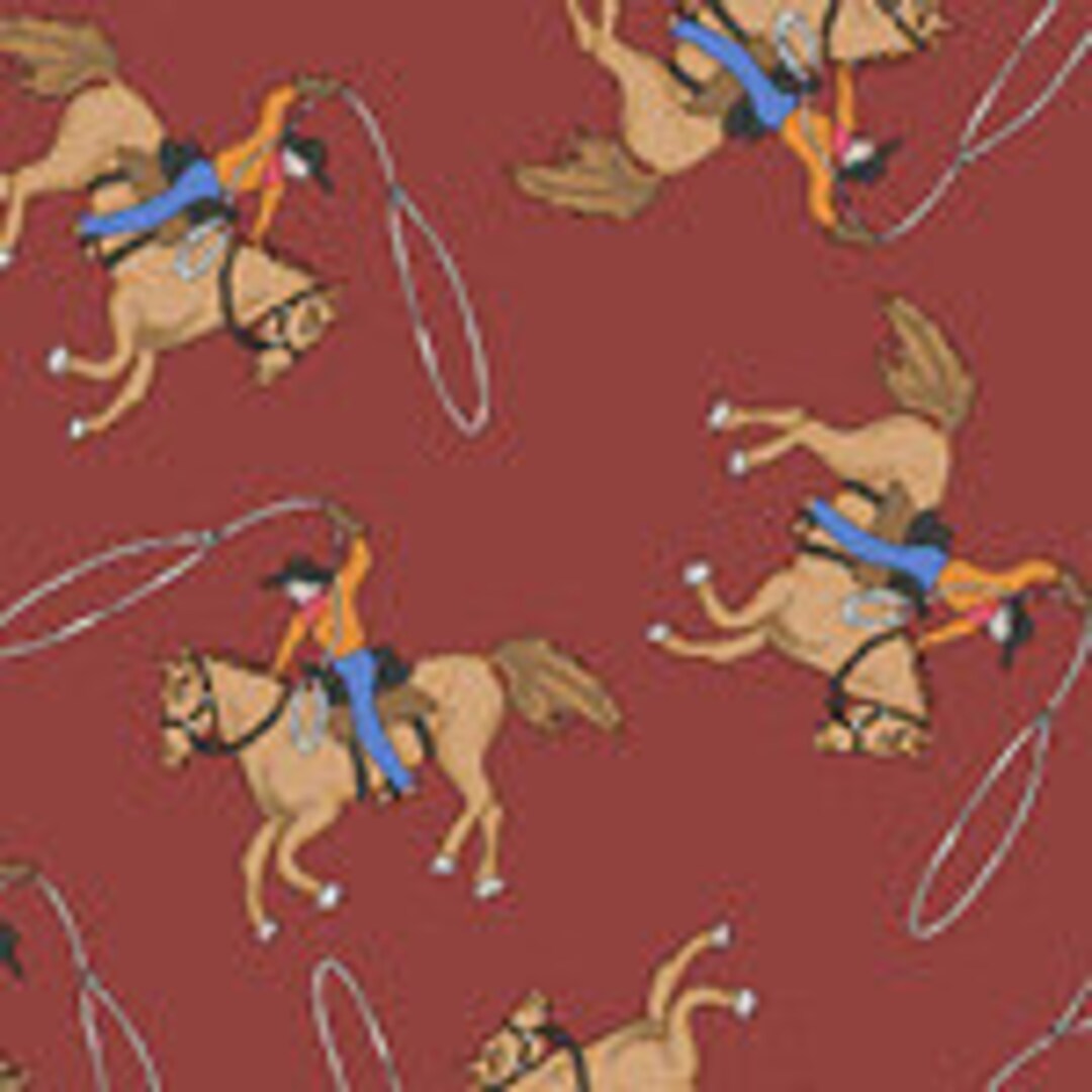 Yippie Yi Yo Ki Yay Riding Cowboy Laura Heine Windham Fabrics 4 Color