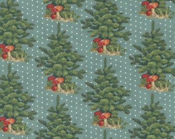 Christmas Faire Trees Blue - Moda - Cathe Holden - Sold by 1/4 yard - Cut from bolt - Multiple quantities will be cut in one piece