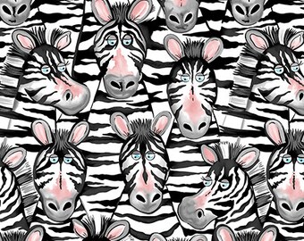 Jungle Buddies - Zebras - Blank Quilting - Cut From Bolt - Multiple Quantities Cut Continuously - 100% Cotton