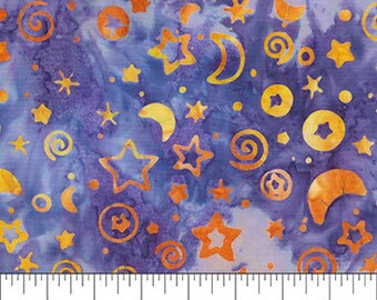 Banyan BATIKS Midnight Magic - Stars And Moons - Northcott - Patrick Lose - 100% Cotton - Cut From Bolt