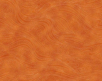 Color Movement - Orange - Kona Bay/In The Beginning Fabrics - Blender - Swirls - 100% Cotton - Cut From Bolt - Multiples Cut Continuously