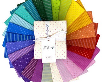 True Colors Tiny Coordinates FQ Bundle - TULA PINK - Free Spirit - 24 Fat Quarters (18"X22") - 100% Cotton Precut Quilting Fabric