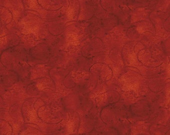 Painter's Watercolor Swirl -  Dark Red - 1/4 yard