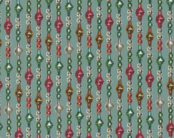 Christmas Faire Beads Blue - Moda - Cathe Holden - Sold by 1/4 yard - Cut from bolt - Multiple quantities will be cut in one piece