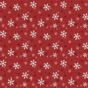 Carte postale de Noël, Flocons de neige - 3 choix de couleurs - Clothworks - Robin Davis Studios - 100 % coton