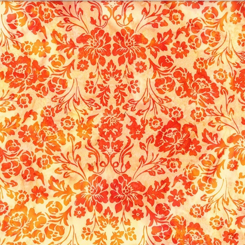 Camp Fire Batiks - Floral - Poppy - Hoffman Bali Batiks - Multiples Cut ...