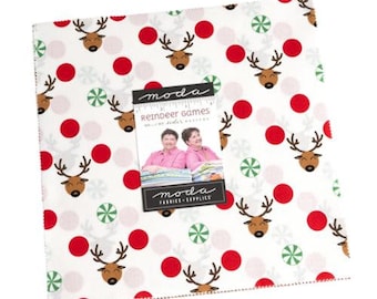 Reindeer Games Layer Cake - Me And My Sister- Moda Fabrics - 42 - 10-inch Squares - 100% Cotton