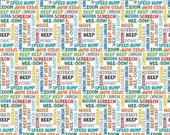 Beep Beep! - Digital Words - Michael Zindell - Clothworks - Multiples Cut Continuously - 100% Cotton