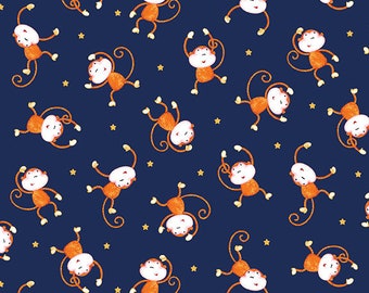 Baby Love - Tossed Monkey  - Studio E - Cut From Bolt - Multiple Quantities Cut Continuously - 100% Cotton