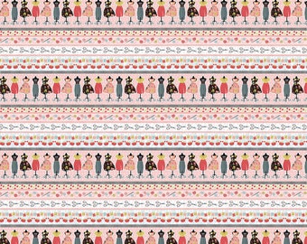 Love You Sew Border Stripe - Nancy Archer - Studio E Fabrics - Cut From Bolt - Multiple Quantities Cut Continuously - 100% Cotton