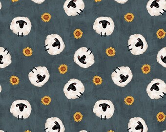 Farm Country - Tossed Sheep - Laura Konyndyk - Blank Quilting - Cut From Bolt - Multiple Quantities Cut Continuously - 100% Cotton