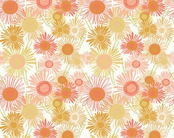 Cluck Cluck Bloom - Crazy Daisies - Clothworks - 2 Color Options - Multiples Cut Continuously - 100% Cotton