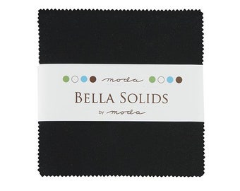 Bella Solids Charm Pack Black