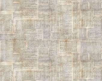 Dictionary - Tim Holtz - Free Spirit Fabrics - 100% Cotton - Cut From Bold - Multiple Quantities Will Be Cut In One Piece