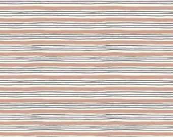 Wallflower - Painterly Stripes - French Rose - 1/4 yard
