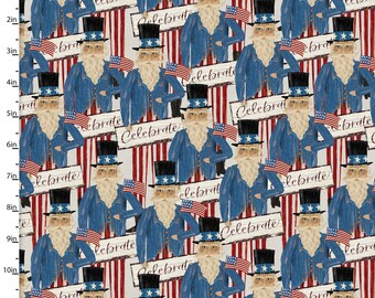 Hometown America Uncle Sam - 3 Wishes Fabric - 1/4 yard