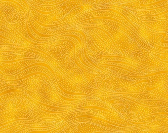 Color Movement - Gold - Kona Bay/In The Beginning Fabrics - Blender - Swirls - 100% Cotton - Cut From Bolt - Multiples Cut Continuously