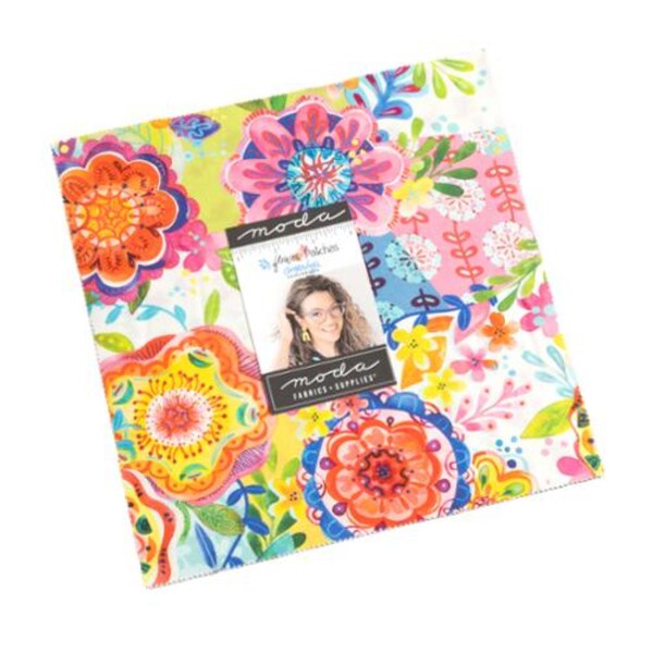 Flower Patches Layer Cake - Amarilys Henderson - Moda Fabrics - 42 - 10" Squares - 100% Cotton Precut Fabric