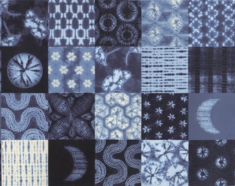 Kawa Koraju 24" x 44" Patchwork Shibori Panel- Debbie Maddy - Moda - 2 Color Options - Sold By The Panel - 100% Cotton
