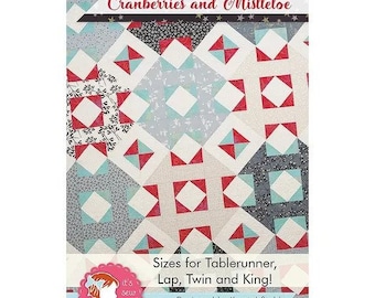 Cranberries and Mistletoe Quilt Pattern - Paper Pattern - It's Sew Emma - FQ Friendly