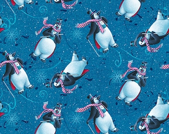 12 Days of Christmas - Tossed Allover Penguin - Studio E Fabrics - 100% Cotton