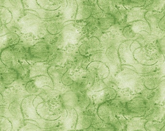 Painter's Watercolor Swirl - Sage - 1/4 yard