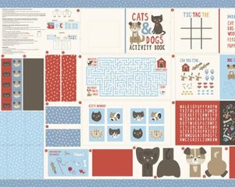 Dog Daze/Here Kitty Kitty Book Panel - Stacy Iest Hsu - Moda Fabrics - Sold by the 36"X60" Panel - 100% Cotton