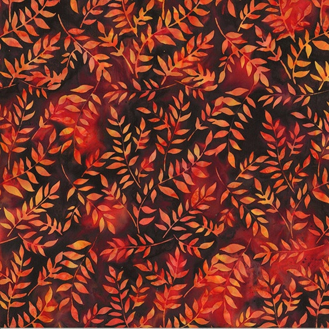 Camp Fire Batiks - Leaf - Fire - Hoffman Bali Batiks - Multiples Cut ...