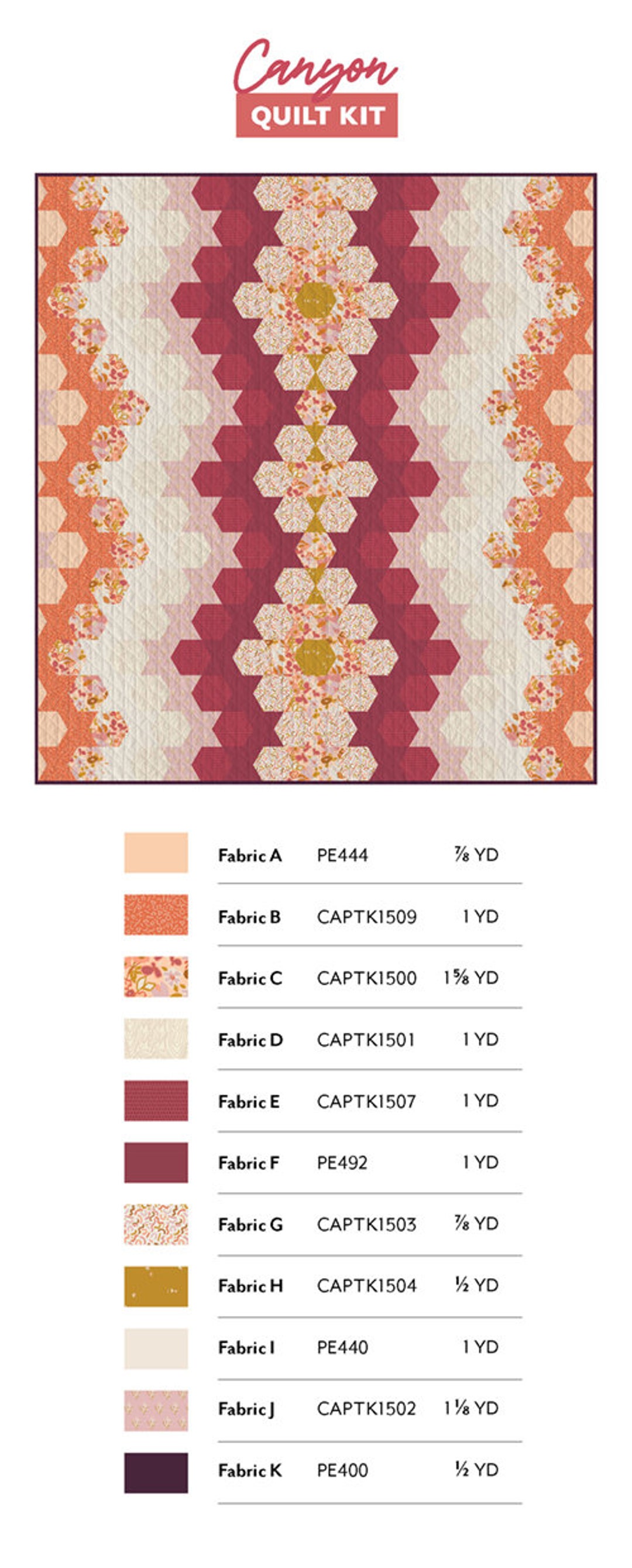 Canyon Quilt Kit Featuring Terra Kotta Collection Art Etsy