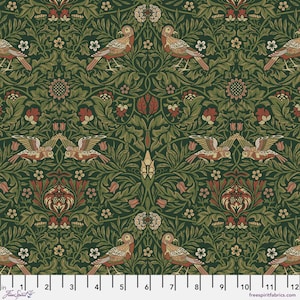 Emery Walker&#39;s House - Bird - Morris & Co - Free Spirit Fabrics - 2 Color Options - Multiples Cut Continuously - 100% Cotton