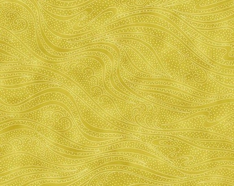 Color Movement - Yellow - Kona Bay/In The Beginning Fabrics - Blender - Swirls - 100% Cotton - Cut From Bolt - Multiples Cut Continuously