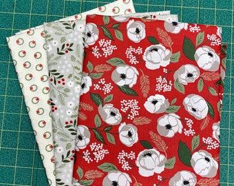 3-Yard Fabric Pack - 1 Yard of 3 Different CHRISTMAS Fabrics - 7 Options - Designed For Use With 3-Yard Quilt Patterns - 100% Cotton