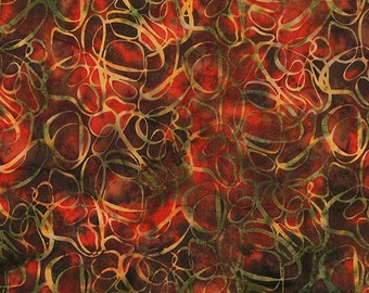 Camp Fire Batiks - Abstract Circles - Autumn - Hoffman Bali Batiks - Multiples Cut Continuously - 100% Cotton