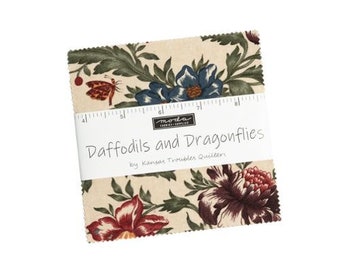 Daffodils and Dragonflies Charm Pack - Kansas Troubles - Moda - 42 - 5" Squares - 100% Cotton