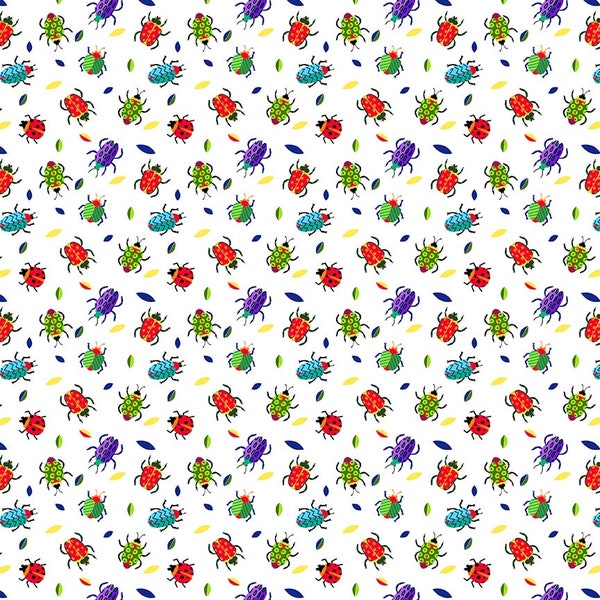 Pond Life -  Bugs - Elsie Ess - Blank Quilting - Cut From Bolt - Multiple Quantities Cut Continuously - 100% Cotton