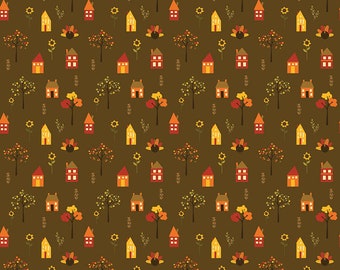 Fall's In Town - Village- Riley Blake - Sandy Gervais - 3 Color Options - 100% Cotton - Cut From Bolt - Multiples Cut Continuously