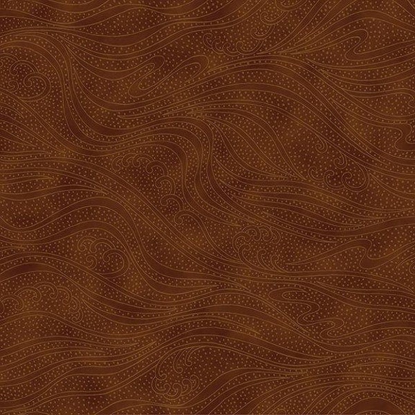 Color Movement - Chocolate - Kona Bay/In The Beginning Fabrics - Blender - Swirls - 100% Cotton - Cut From Bolt - Multiples Cut Continuously