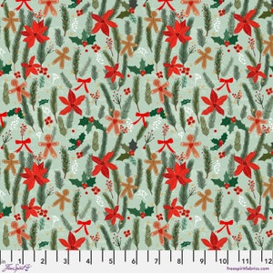 Esprit de Noël - coeur gingembre - Mia Charro - tissus esprit libre - - plusieurs quantités commandées coupées en continu - 100 % coton