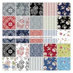 42Pcs 10x10 Quilting Cotton Fabric Squares Sheets Pre-Cut Floral