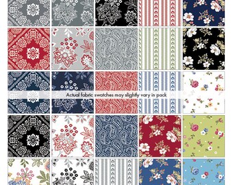 Bandana Medley 10X10 Pack - Benartex - 42-10"X10" squares - 100% Cotton Precut Fabric