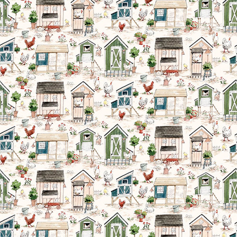 Cottontail Farm Farm Day 3 Wishes Studio E Fabrics 100% Cotton Cut From Bolt Multiple Quantities Cut Continuously image 1